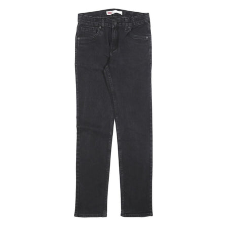 LEVI'S 510 Girls Slim Black Denim Medium Wash W27 L30 Cotton Blend Zip Jeans