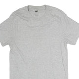 CAT Mens Grey Plain Cotton T-Shirt S Short Sleeve Crew Neck Basic Casual
