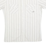 LEE Mens White Patterned Short Sleeve Shirt M Button Front Casual Summer