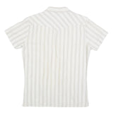 LEE Mens White Patterned Short Sleeve Shirt M Button Front Casual Summer