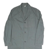 Mens Grey Classic Long Sleeve Button Closure Jacket Size L Polyester Blend Plain