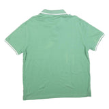 TOMMY HILFIGER Mens Green Short Sleeve Plain L Cotton Blend Polo Shirt
