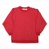 GLORIA VANDERBILT Womens Red Crew Neck M Casual Cotton Blend Sweatshirt