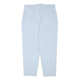 BRUNO SAINT HILARIE Womens Cotton Blend Blue Relaxed Tapered Trousers W31 L25