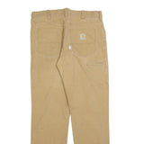 CARHARTT Mens Cotton Blend Beige Relaxed Straight Trousers W34 L34 Workwear