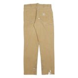 CARHARTT Mens Cotton Blend Beige Relaxed Straight Trousers W34 L34 Workwear