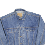 CLUB MONACO Womens Blue Denim Jacket L Cotton Blend Button Closure Classic Fit