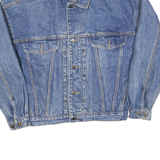 CLUB MONACO Womens Blue Denim Jacket L Cotton Blend Button Closure Classic Fit