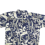 IMPRINTS Mens Blue & Cream Rayon Hawaiian Shirt 2XL Tropical Print Short Sleeve