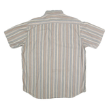 CARHARTT Mens Blue Beige Striped Cotton Blend Shirt XL Button-Down Casual Summer
