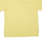 TOMMY HILFIGER Mens Yellow Short Sleeve Plain Polo Shirt XL Cotton Blend Classic