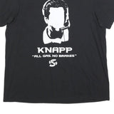 ADIDAS Mens Black Knapp Graphic T-Shirt XL Crew Neck Short Sleeve Cotton