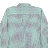 CHAPS Mens Green & Blue Checked Cotton Blend Shirt M Classic Button-Down Collar