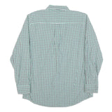 CHAPS Mens Green & Blue Checked Cotton Blend Shirt M Classic Button-Down Collar
