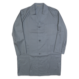 Mens Grey Cotton Blend Button Jacket L Plain Classic Workwear
