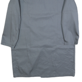 Mens Grey Cotton Blend Button Jacket L Plain Classic Workwear