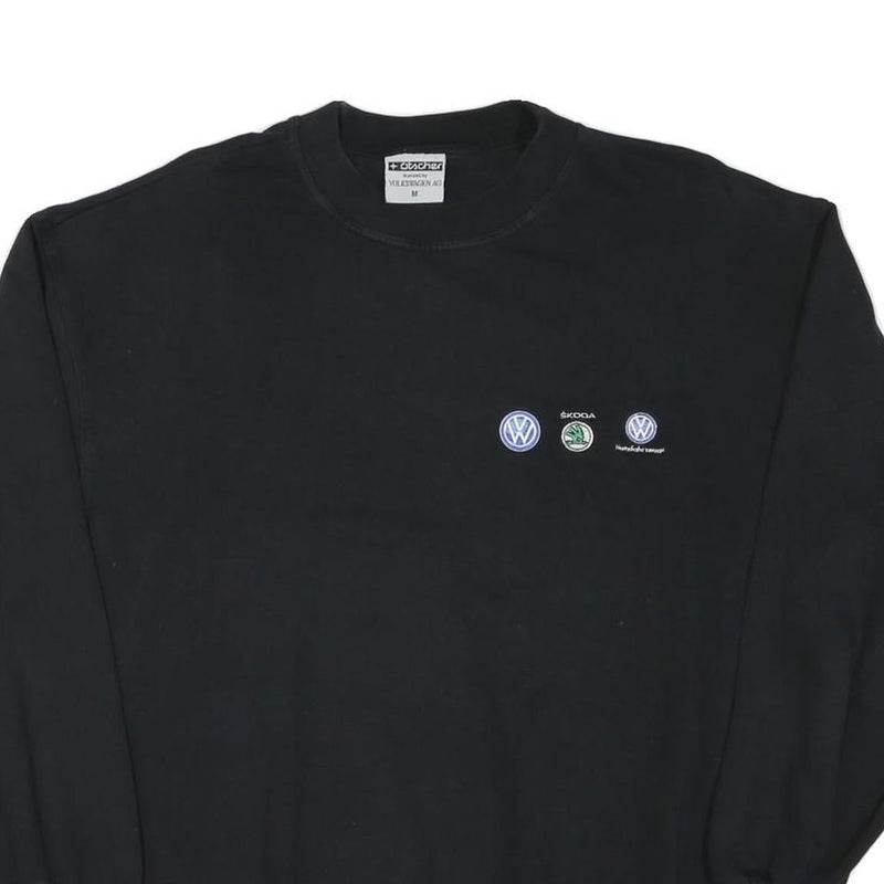 OTSCHER Mens Black Cotton Blend Crew Neck M Sweatshirt Volkswagen Skoda Logos