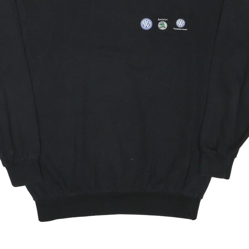 OTSCHER Mens Black Cotton Blend Crew Neck M Sweatshirt Volkswagen Skoda Logos