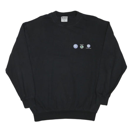 OTSCHER Mens Black Cotton Blend Crew Neck M Sweatshirt Volkswagen Skoda Logos