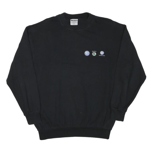 OTSCHER Mens Black Cotton Blend Crew Neck M Sweatshirt Volkswagen Skoda Logos