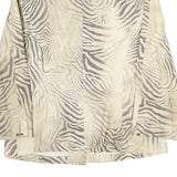 QUEENSWAY Womens Beige Animal Print Cotton Blend Jacket M Button Closure Stylish