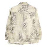 QUEENSWAY Womens Beige Animal Print Cotton Blend Jacket M Button Closure Stylish