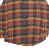 OSHKOSH Mens Yellow & Red Plaid Cotton Shirt XL Classic Long Sleeve Casual