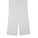 Womens Polyester Blend Relaxed Wide-Leg Trousers W27 L33 Checked Pattern Smart