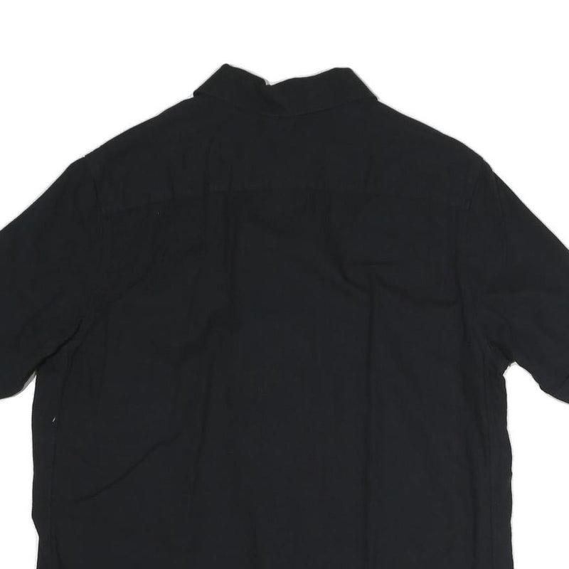 FRED PERRY Mens Black Shirt M Cotton Blend Short Sleeve Casual