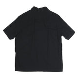 FRED PERRY Mens Black Shirt M Cotton Blend Short Sleeve Casual