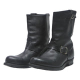 VULCAN Womens Leather Biker Boots Black UK 7.5 Buckle Detail Classic Stylish