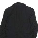 ARMANI COLLEZIONI Womens Black Cotton Jacket M Button Ruched Sleeves Tailored