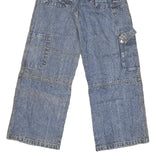 CARTERS Womens Relaxed Blue Denim Jeans W26 L27 Wide Leg Cotton Blend Zip