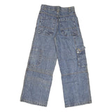 CARTERS Womens Relaxed Blue Denim Jeans W26 L27 Wide Leg Cotton Blend Zip