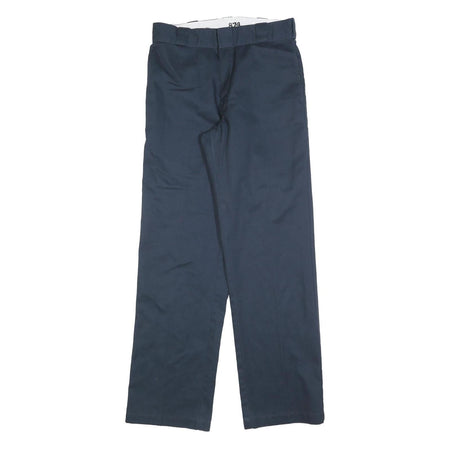 DICKIES Mens Cotton Blend Navy Relaxed Straight Trousers W30 L32 Workwear
