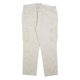 BPC Womens Cotton Blend Cream Regular Straight Trousers W38 L30 Cargo Pockets