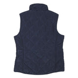 GHBASS Womens Navy Quilted Sleeveless Jacket S Polyester Blend Zip Pockets