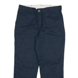 DICKIES Mens Cotton Blend Navy Blue Regular Fit Straight Leg Trousers W34 L29
