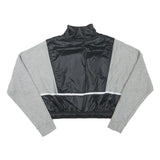 NIKE Womens Grey & Black Half Zip XS Crop Sweatshirt Gym Activewear