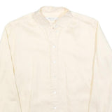 AQUASCUTUM Womens Cream Shirt S Classic Button Cotton Blend