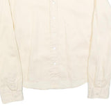 AQUASCUTUM Womens Cream Shirt S Classic Button Cotton Blend