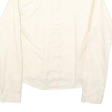 AQUASCUTUM Womens Cream Shirt S Classic Button Cotton Blend
