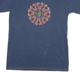 GILDAN Mens Blue Graphic T-Shirt Music S Short Sleeve Crew Neck Cotton Blend