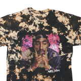 Womens Black & Beige Tie Dye Graphic T-Shirt M Short Sleeve Crew Neck Poetic