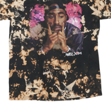 Womens Black & Beige Tie Dye Graphic T-Shirt M Short Sleeve Crew Neck Poetic