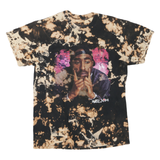 Womens Black & Beige Tie Dye Graphic T-Shirt M Short Sleeve Crew Neck Poetic