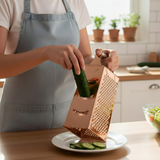 Anygleam Rose Gold Stainless Steel Food Slicer – Multi-Function Kitchen Tool for Fruits, Vegetables & More