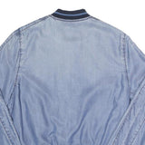 DIESEL Mens Blue & Navy Bomber Jacket S Lyocell Plain Button Closure