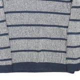 TOMMY HILFIGER Mens Blue Patterned Jumper Crew Neck Basic Knit L Casual Striped