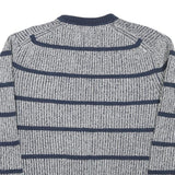TOMMY HILFIGER Mens Blue Patterned Jumper Crew Neck Basic Knit L Casual Striped